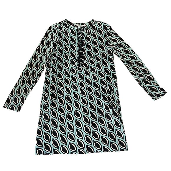Diane Von Furstenburg 100% Silk Knit Tunic Dress Nana Size 10 - Picture 7 of 16